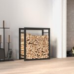 Portant de bois de chauffage - porte b�ches pour bois noir mat 50x28x56 cm acier