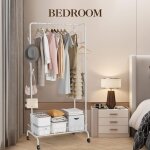 Portant  vtement - affi - penderie sur roulette avec tagre porte vtements - 60 x 30 x 155 cm