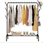 Portant � v�tement porte manteau avec �tag�re de rangement chaussures 8 crochets 110 * 40 * 150cm noir ...