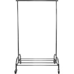 Portant v�tements roulettes m�tal gris argent� 108 - 168 x 53 x 181 cm