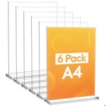 Porte affiche - porte document a4 - porte menu - 6pcs - acrylique - support double face vertical transparent ...