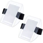 Porte - badge brassard avec fermeture auto - agrippante porte - �tiquette transparent pour carte de travail ...