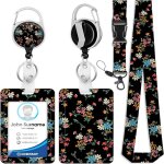 Porte badge cordon tour de cou avec lanière rétractable pour porte badges didentification clés carte ... Porte badge cordon tour de cou avec lanière rétractable pour porte badges didentification clés carte ...