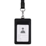 Porte - badge didentification en cuir avec cordon porte - carte didentit vertical label