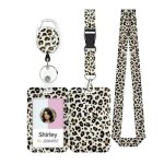 Porte badge tour de cou l�opard infirmiere porte carte avec cordon bus portes badge enrouleur mit tour ...