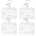 Porte badge transparent lot de 4 porte cartes pour cartes proximit� cartes de cr�dit id et carte de transport ...