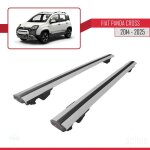 Porte - bagages de toit - fiat - panda cross 2014 - 2024 - aluminium - 2 barres - verrouillable gris