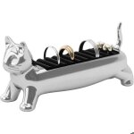 Porte - bagues en zinc en forme danimaux chat
