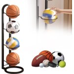 Porte ballon basket 4 niveaux verticale support ballon basket porte ballon basket amovible pour volley ...