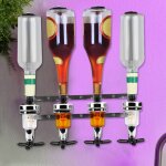 Porte - bouteilles 30 ml - 4 support mural pour verser le vin - bar bartender - argenté - xjing Porte - bouteilles 30 ml - 4 support mural pour verser le vin - bar bartender - argenté - xjing