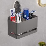 Porte - brosse �lectrique mural alu ? autocollant ? sans percer ? t�te brosse ? gris label