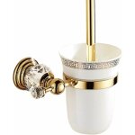 Porte - brosse toilettes en m�tal avec verre poliset daccessoires wc design dor�fixation muralestyle ...