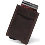 Akielo porte - cartes cuir rfid pour homme ? portefeuille slim marron syst�me d�jection