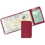 Porte carte grise et assurance 4 volets etui en simili cuir couleur rouge fabrication franaise