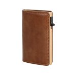 Porte - cartes mtallique alistair anti rfid avec compartiments billets - marron