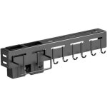 Porte casserole mural - cuisine - acier inoxydable - 50 cm - noir - support ustensiles