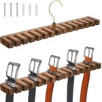 Porte ceinture - nobrand - support en bois - 14 compartiments - rotatif 360 - marron