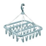 Porte - chaussettes cintre pour s�che - chaussettes 32 pinces pinces � linge pliables �tendoir � sous ...