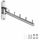 Porte - cintre mural pliant en acier inoxydable avec bras pivotant