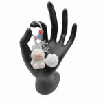 Porte cls 3d bb angell srie labubu 4cm ponpon blanc cadeaux idal anniversaire nol saint valentin ...