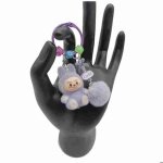 Porte cls 3d bb angell srie labubu 4cm ponpon violet cadeaux idal anniversaire nol saint valentin ...