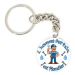 Porte cl� badge lhomme parfait est plombier id�e cadeau original fait main