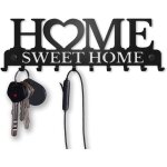 Porte - cls mural accroche clef sweet home dcoratif 10 crochets patre en mtal pour porte dentre ...