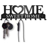 Porte - clés mural accroche clef sweet home décoratif (10 crochets) patère en métal pour porte dentrée ... Porte - clés mural accroche clef sweet home décoratif (10 crochets) patère en métal pour porte dentrée ...