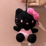 Porte - clés en peluche hello kittys à peau noire kawaii jolie fille dessin animé sac à dos décoration ... Porte - clés en peluche hello kittys à peau noire kawaii jolie fille dessin animé sac à dos décoration ...
