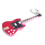 Porte clef en bois en forme guitare sg angus young acdc