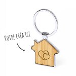 Porte clef maison mabouteille. fr� - porte cle personnalisable gravure laser bambou & metal [ porte cl� ...