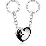 Porte clef personnalisé porte - clés couple 2 pièces gravé couple amoureux amitié keychain chat en forme ... Porte clef personnalisé porte - clés couple 2 pièces gravé couple amoureux amitié keychain chat en forme ...