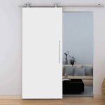 Schulte porte coulissante en bois 90x206cm porte int�rieure pleine bois blanc rail apparent - barre + ...