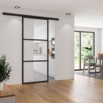Schulte porte coulissante en verre 88x203cm porte intérieure porte vitrée décor industriel noir - double ... Schulte porte coulissante en verre 88x203cm porte intérieure porte vitrée décor industriel noir - double ...