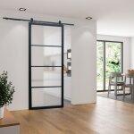 Schulte porte coulissante en verre 90x215cm porte coulissante intrieure porte vitre noir systme ouvert ...