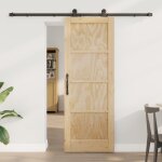 Porte coulissante vidaxl avec ensemble de matriel orkdal en bois massif de pin 3333466
