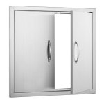 Porte dacc�s pour barbecue - duoku - porte de cuisine ext�rieure double 660x609 mm - en acier inoxydable ...