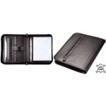 Porte document a4 - alassio - limone - cuir nappa - noir - mcanisme  anneaux amovible