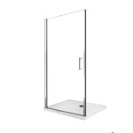 Porte de douche de 8 mm � battant pour installation en niche h. 200 r�versible ? 64 - 68 cm