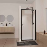 Porte de douche pivotante noir 80 - 90x185cm - extensible de 78 � 90 cm - black slide 80 90