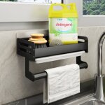 Porte eponge evier cuisine organisateur evier cuisine avec bac  goutte et porte - serviettes auto - ...