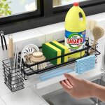 Porte eponge evier cuisine supports chez pour baguettes acier au carbone rangement eponge evier cuisine ...