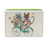 Porte Éponge - tandem couple de chats - en céramique Porte Éponge - tandem couple de chats - en céramique