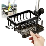 Porte - ponge - ulisem - acier inoxydable - gouttoir amovible - noir