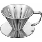 Porte - filtre caf� inox r�utilisable compatible v60 goutte � goutte label