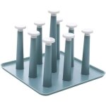 Porte - gobelet en fer avec manche en bois bleu