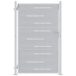 Porte de jardin en acier inoxydable - vidaxl - argent m�tallique - 100x150 cm - r�sistant aux intemp�ries ...