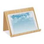 Porte - livre - relaxdays - 10046321 - bois naturel - design moderne - support tablette