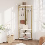 Porte - manteau dangle en m�tal - arbre de couloir - avec 6 crochets mobiles et �tag�re de rangement ...
