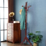 Porte - manteau en bois avec 13 crochets - portant  vtement sur pieds - rglable en hauteur pour porte ...